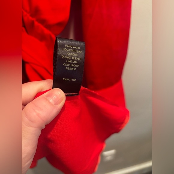 House of Harlow 1960 Red Satin Long Sleeve mini cocktail Christmas holiday - Picture 8 of 15